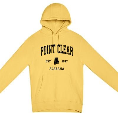 Point Clear Alabama Al Vintage Athletic Sports Premium Pullover Hoodie