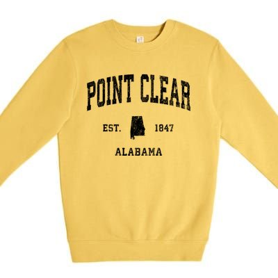 Point Clear Alabama Al Vintage Athletic Sports Premium Crewneck Sweatshirt