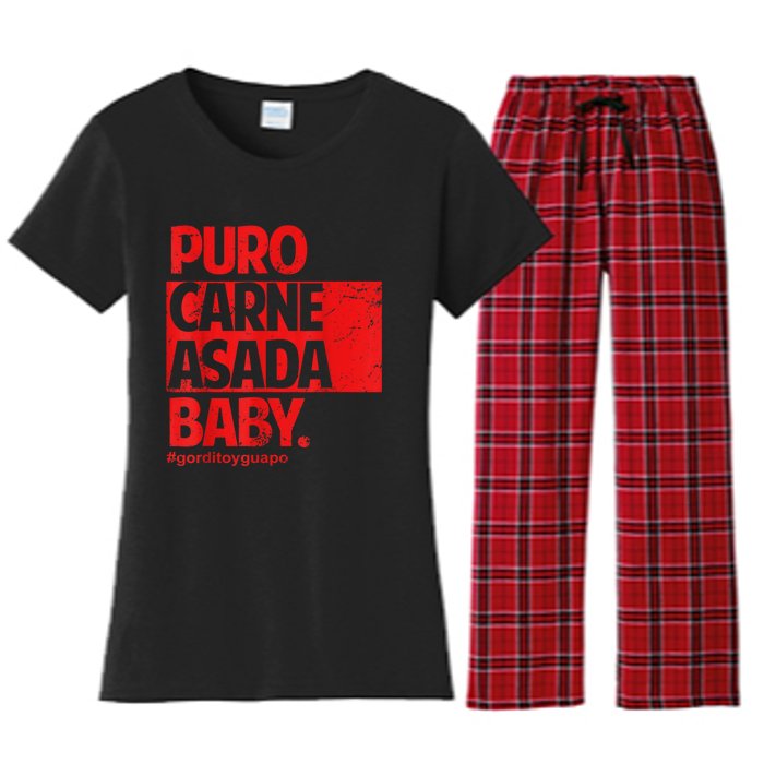 Puro Carne Asada #Gorditoyguapo Women's Flannel Pajama Set