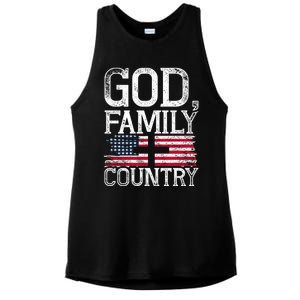 Patriotic Christian American Pride Christianity Faith Prayer Meaningful Gift Ladies PosiCharge Tri-Blend Wicking Tank