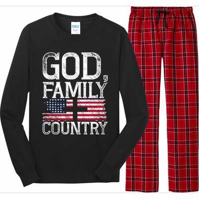 Patriotic Christian American Pride Christianity Faith Prayer Meaningful Gift Long Sleeve Pajama Set