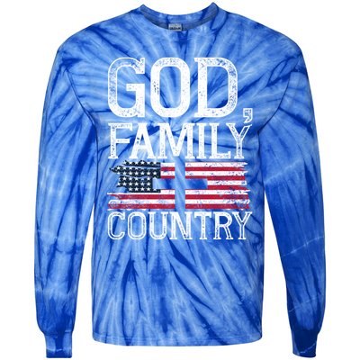 Patriotic Christian American Pride Christianity Faith Prayer Meaningful Gift Tie-Dye Long Sleeve Shirt