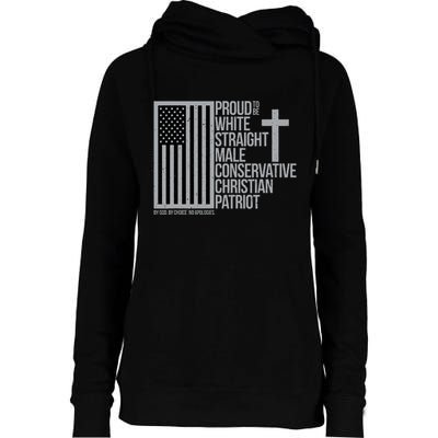 Proud Christian American Man Womens Funnel Neck Pullover Hood