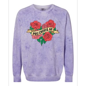 Pro Choice Af Feminist Roses Heart Feminism Great Gift Colorblast Crewneck Sweatshirt