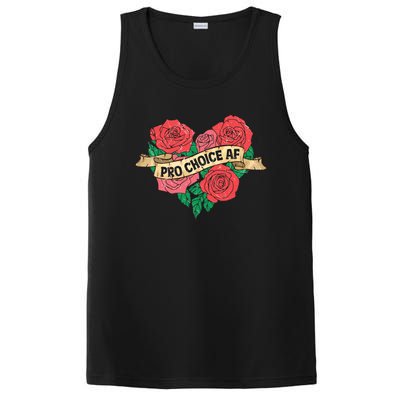 Pro Choice Af Feminist Roses Heart Feminism Great Gift PosiCharge Competitor Tank