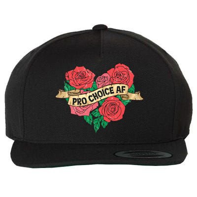 Pro Choice Af Feminist Roses Heart Feminism Great Gift Wool Snapback Cap