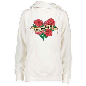 Pro Choice Af Feminist Roses Heart Feminism Great Gift Womens Funnel Neck Pullover Hood