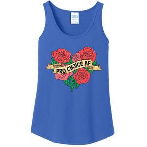 Pro Choice Af Feminist Roses Heart Feminism Great Gift Ladies Essential Tank