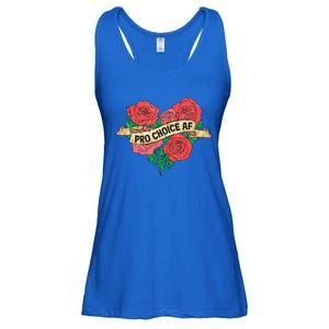 Pro Choice Af Feminist Roses Heart Feminism Great Gift Ladies Essential Flowy Tank