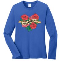 Pro Choice Af Feminist Roses Heart Feminism Great Gift Ladies Long Sleeve Shirt