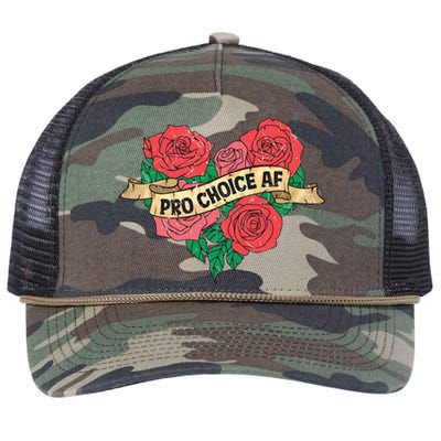 Pro Choice Af Feminist Roses Heart Feminism Great Gift Retro Rope Trucker Hat Cap