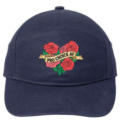 Pro Choice Af Feminist Roses Heart Feminism Great Gift 7-Panel Snapback Hat