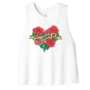 Pro Choice Af Feminist Roses Heart Feminism Great Gift Women's Racerback Cropped Tank