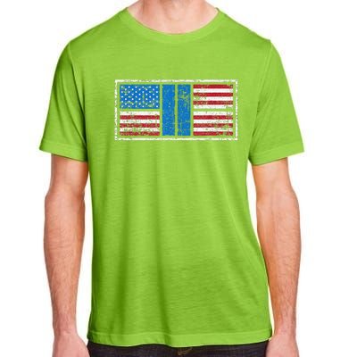 Pickleball Court American Flag USA Pride Love Patriotic Adult ChromaSoft Performance T-Shirt