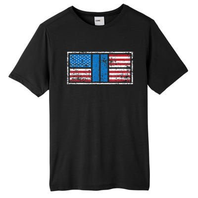 Pickleball Court American Flag USA Pride Love Patriotic Tall Fusion ChromaSoft Performance T-Shirt