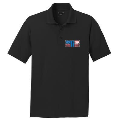 Pickleball Court American Flag USA Pride Love Patriotic PosiCharge RacerMesh Polo