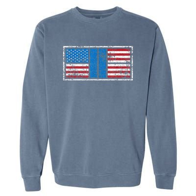 Pickleball Court American Flag USA Pride Love Patriotic Garment-Dyed Sweatshirt