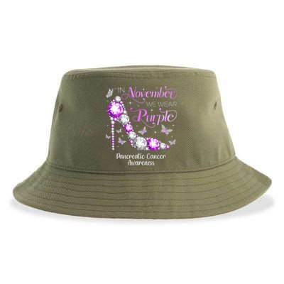 Pancreatic Cancer Awareness In November We Wear Purple Gift Sustainable Bucket Hat