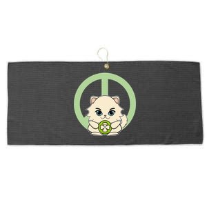 Persian Cat Anime Kitten Irish St Patricks Gift Large Microfiber Waffle Golf Towel