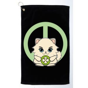 Persian Cat Anime Kitten Irish St Patricks Gift Platinum Collection Golf Towel