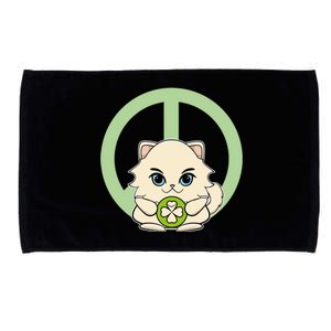 Persian Cat Anime Kitten Irish St Patricks Gift Microfiber Hand Towel