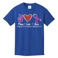 Pancreatic Cancer Awareness Peace Love Cure Ribbon Gift Kids T-Shirt