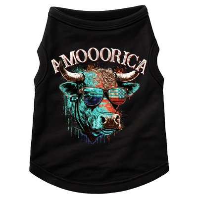 Patriotic Cow American Flag Bull 4th Of July Dairy Farmer Funny Gift Doggie Tank
