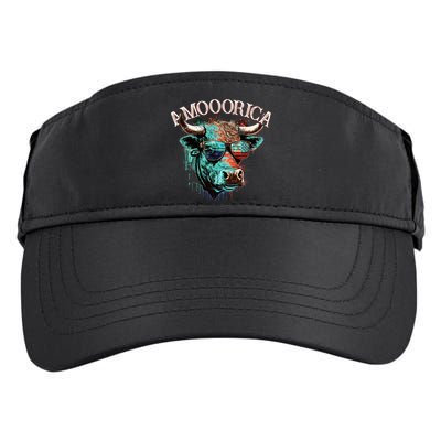Patriotic Cow American Flag Bull 4th Of July Dairy Farmer Funny Gift Adult Drive Performance Visor