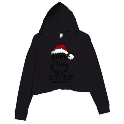 Pops Claus Awesome Happy New Santa Claus Christmas Gift Crop Fleece Hoodie