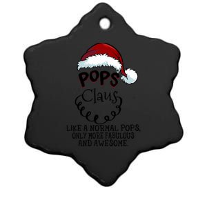 Pops Claus Awesome Happy New Santa Claus Christmas Gift Ceramic Star Ornament