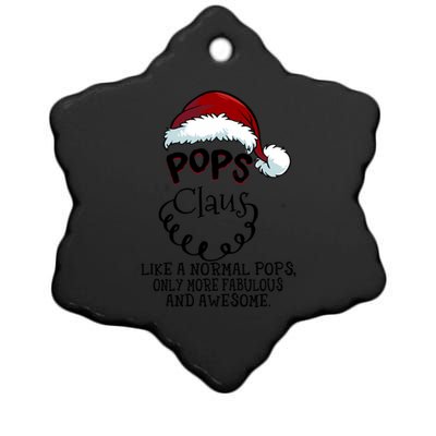 Pops Claus Awesome Happy New Santa Claus Christmas Gift Ceramic Star Ornament