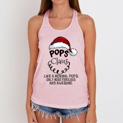 Pops Claus Awesome Happy New Santa Claus Christmas Gift Women's Knotted Racerback Tank