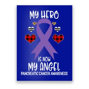 Pancreatic Cancer Awareness Remembrance Hero Is Now My Angel Meaningful Gift Poster