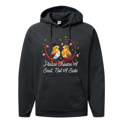 Please Choose A Seat Not A Side Wedding Party Pun Performance Fleece Hoodie