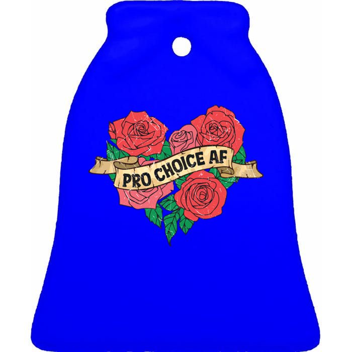 Pro Choice Af Roses Tattoo 'S Rights Radical Feminist Funny Gift Ceramic Bell Ornament