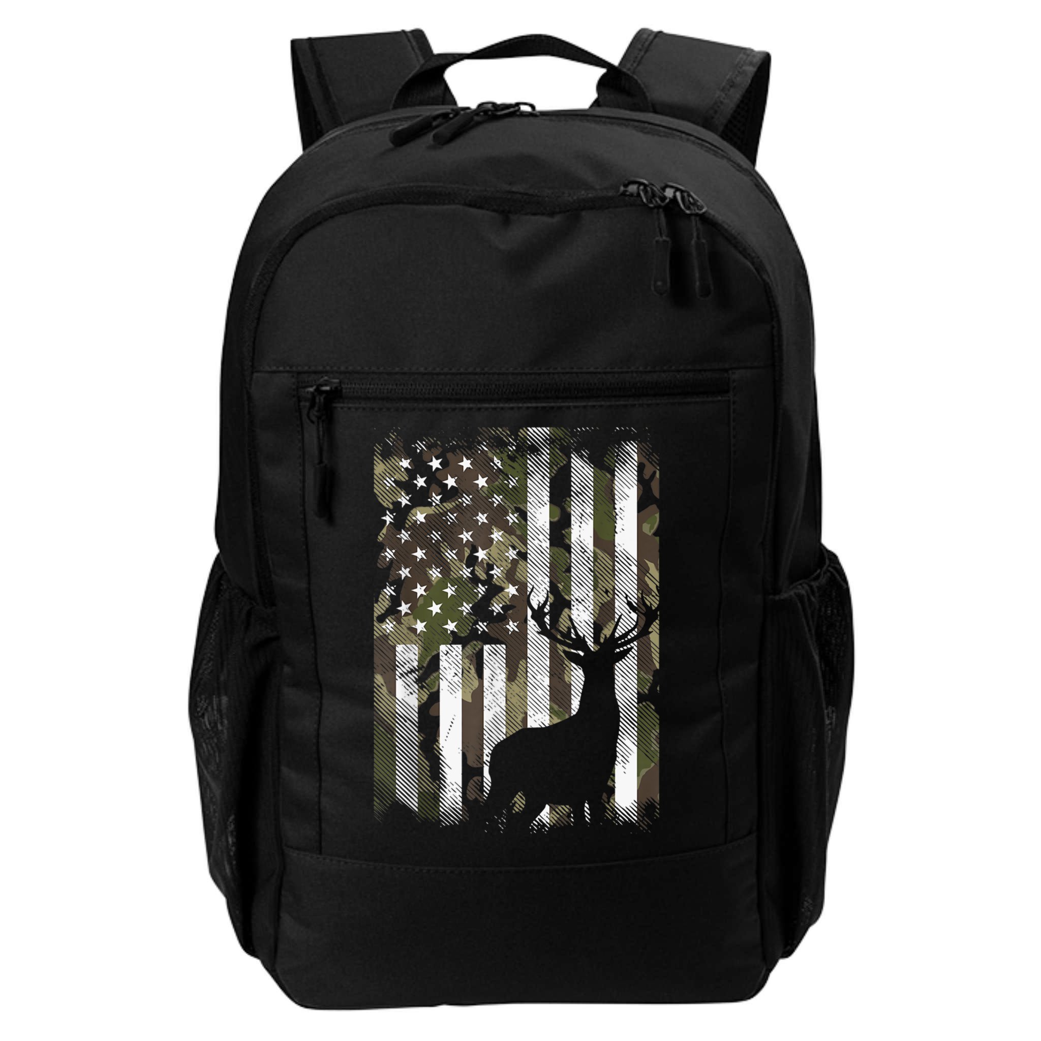 Patriotic Camo American Flag Deer Hunter Hunting Cute Gift Backpack