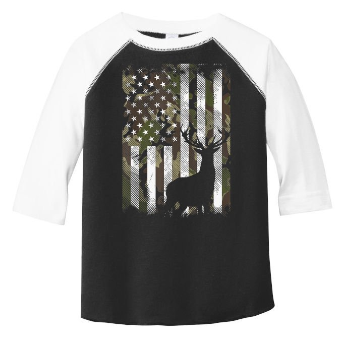 Patriotic Camo American Flag Deer Hunter Hunting Cute Gift Toddler Fine Jersey T-Shirt