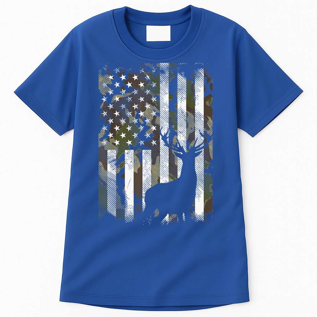 Patriotic Camo American Flag Deer Hunter Hunting Cute Gift Tall T-Shirt