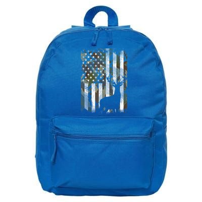 Patriotic Camo American Flag Deer Hunter Hunting Cute Gift 16 in Basic Backpack