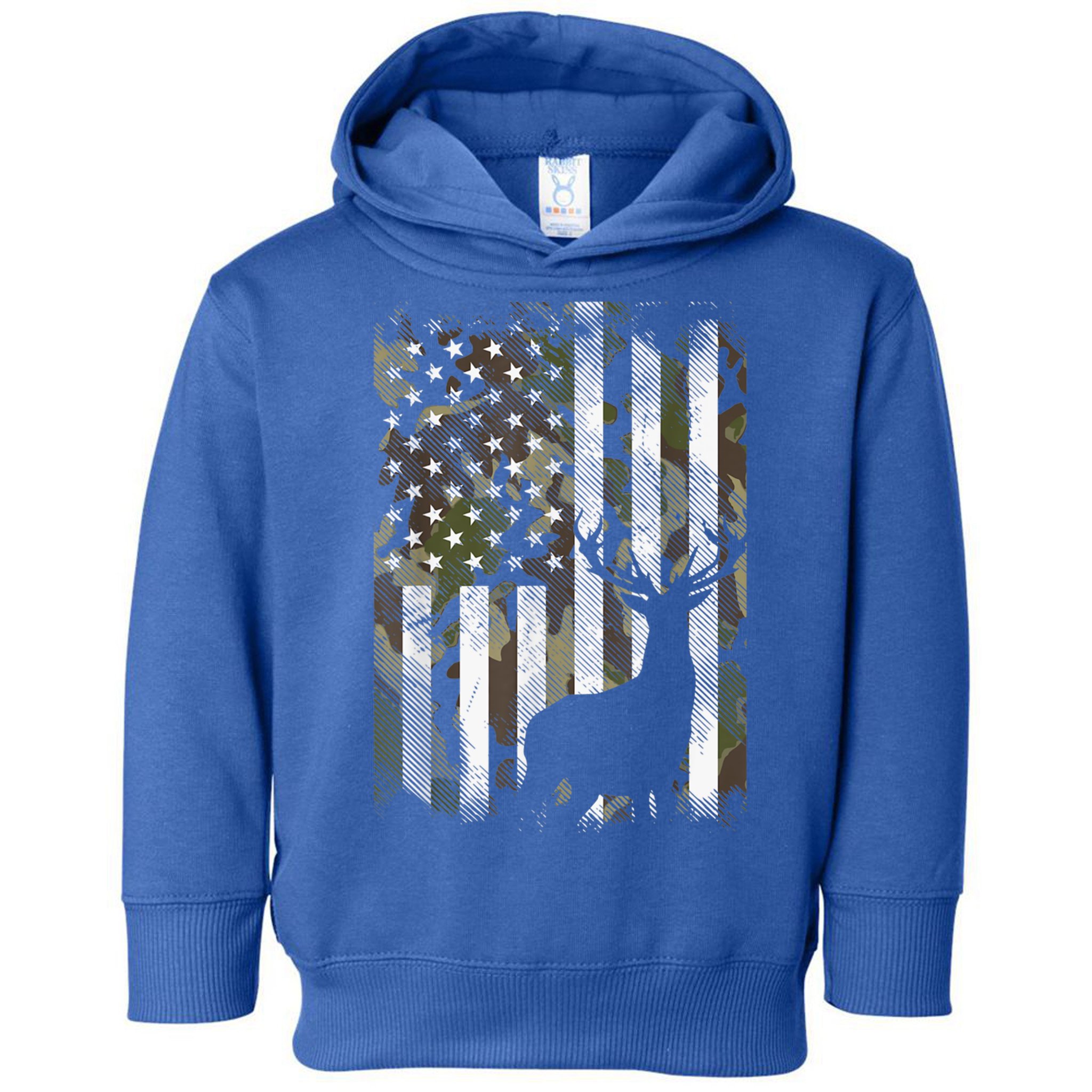 Patriotic Camo American Flag Deer Hunter Hunting Cute Gift Toddler Hoodie