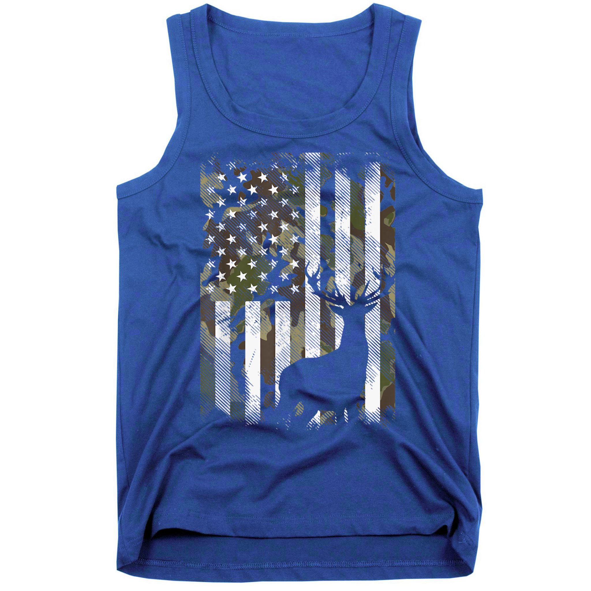 Patriotic Camo American Flag Deer Hunter Hunting Cute Gift Tank Top