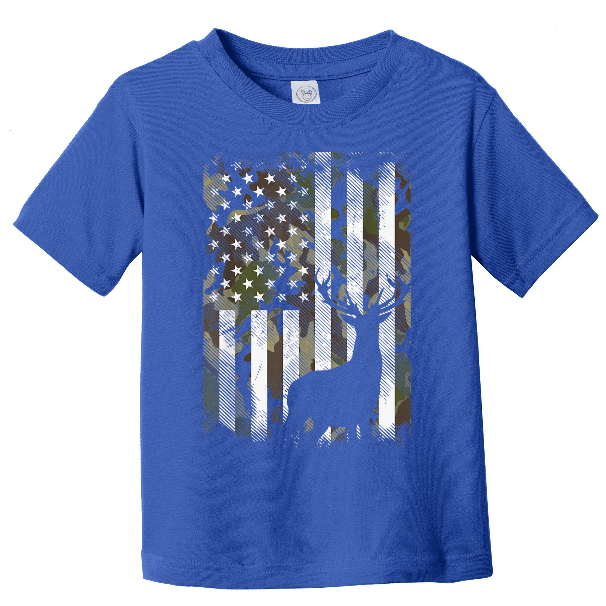 Patriotic Camo American Flag Deer Hunter Hunting Cute Gift Toddler T-Shirt