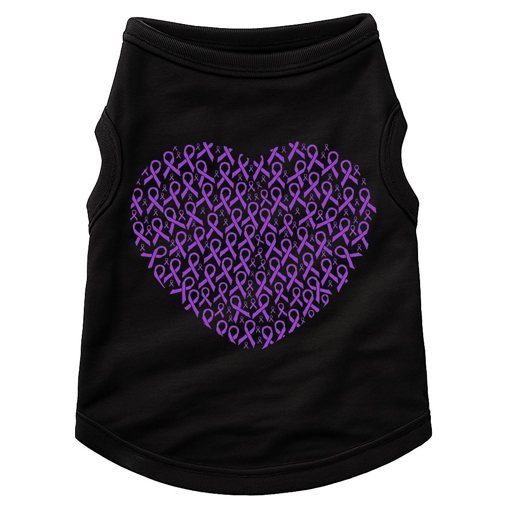 Pancreatic Cancer Awareness Purple Ribbon Heart Gift Support Doggie Tank