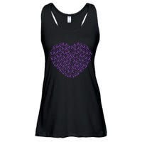 Pancreatic Cancer Awareness Purple Ribbon Heart Gift Support Ladies Essential Flowy Tank