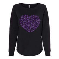 Pancreatic Cancer Awareness Purple Ribbon Heart Gift Support Womens California Wash Sweatshirt