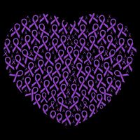 Pancreatic Cancer Awareness Purple Ribbon Heart Gift Support Zip Tote Bag