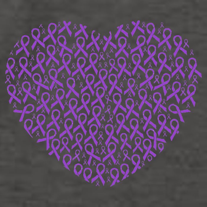 Pancreatic Cancer Awareness Purple Ribbon Heart Gift Support Vector Backpack