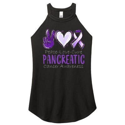 Pancreatic Cancer AwarenessPeace Love Cure Women’s Perfect Tri Rocker Tank