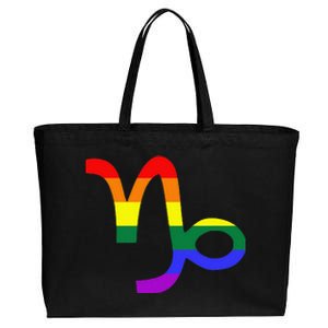 Proud Capricorn Astrology LGBTQ Zodiac Sign Horoscope Design Cotton Canvas Jumbo Tote