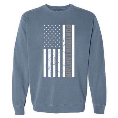 Pontoon Captain American Flag Pontooning Pontoon Boating Garment-Dyed Sweatshirt